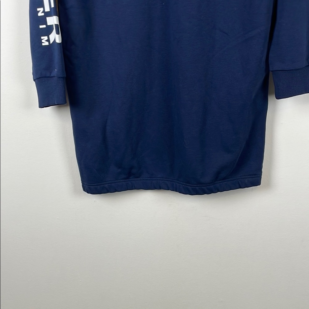 Tommy Hilfiger Denim Long Sleeve 1/2 Zip Pullover Blue Hooded Sweatshirt Dress - Picture 6 of 9